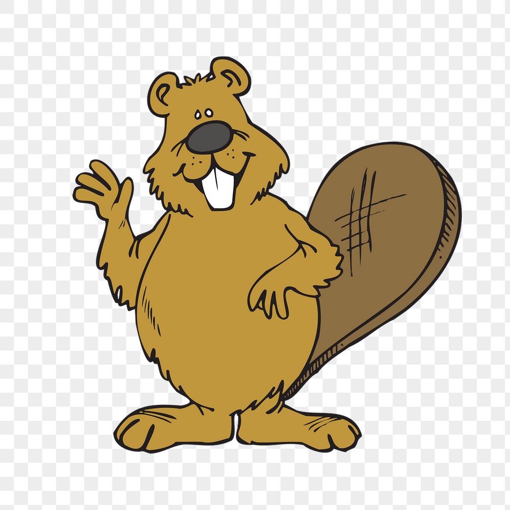 Waving beaver png sticker, animal | Free PNG - rawpixel