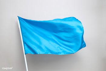 Waving blue flag on a gray background | Free  photo - 2293456