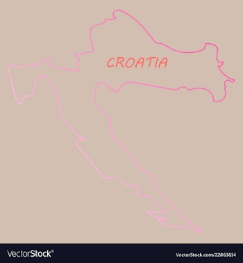 Waving fabric flag map of croatia vector image