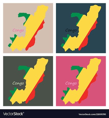 Waving fabric flag map of democratic republic of vector image