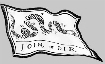 WAVING Join or Die Snake Flag sticker | American Method