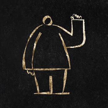 Waving man sticker, gold aesthetic | Free Vector Illustration - rawpixel