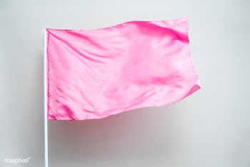 Waving pink flag on a gray background | Free  photo - 2293450