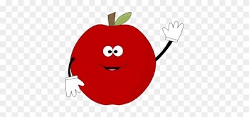 Waving Red Apple Clip Art Image Clipart Face - Apple Fruit With Face