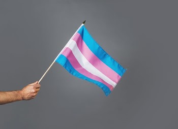 Waving Transgender Pride Flag