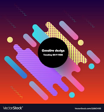 Wavy geometric background trendy gradient shapes vector image