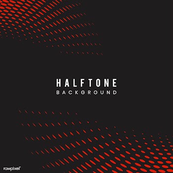 Wavy halftone in red and black | Free stock vector - 542603