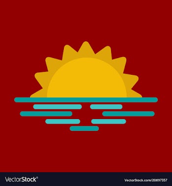 Wavy sea sunset or sunrise vector image
