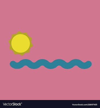 Wavy sea sunset or sunrise vector image