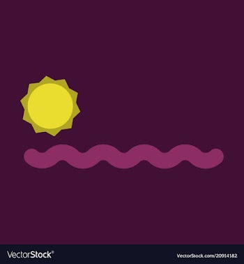 Wavy sea sunset or sunrise vector image