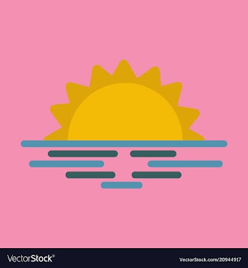 Wavy sea sunset or sunrise vector image