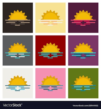 Wavy sea sunset or sunrise vector image