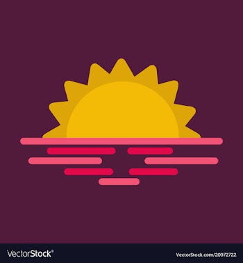 Wavy sea sunset or sunrise vector image