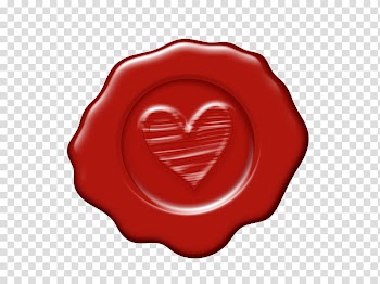 Wax Seal, red heart seal transparent background PNG clipart