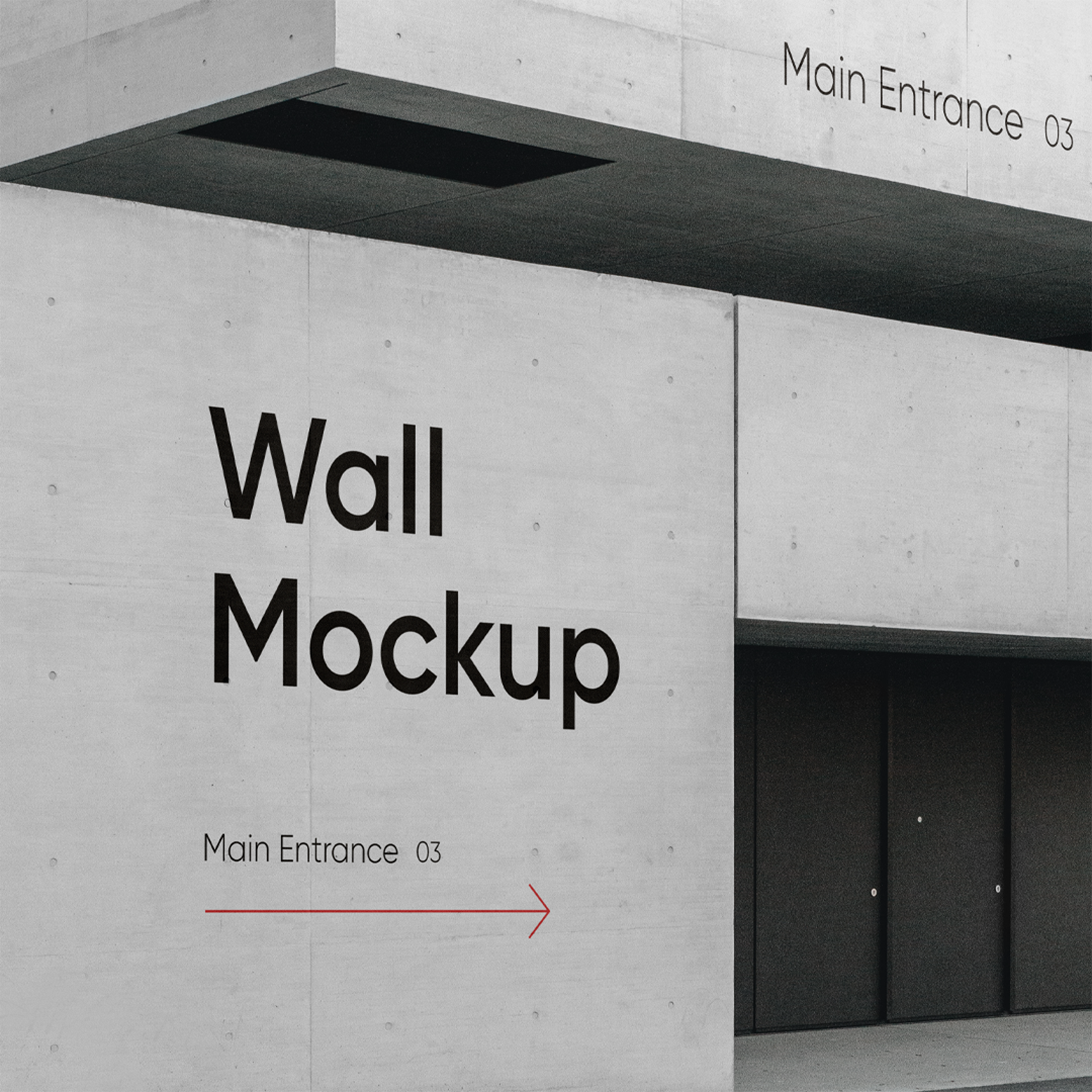 Wayfinding on Wall PSD Mockup