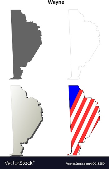 Wayne Map Icon Set vector image