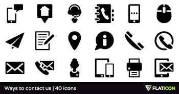 Ways to contact us 40 premium icons (SVG, EPS, PSD, PNG files)