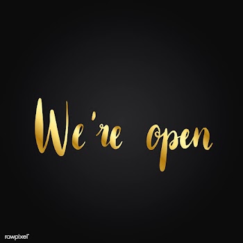 We're open typography style vector | Free stock vector - 517823