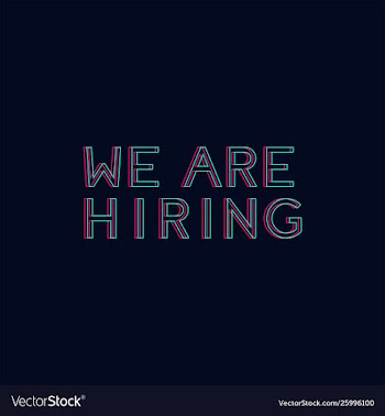 We are hiring glitch effect banner vector image