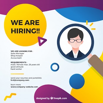 We are hiring modern banner composition Free Vector