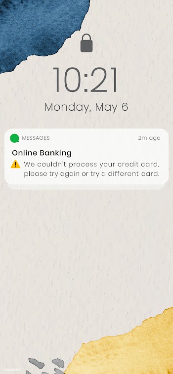 We couldn't process your credit card online banking message vector | Free  vector - 2310475