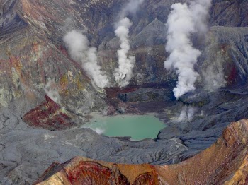 We flew a helicopter out to this active volcano called White Island. Due to the air, we had to wear gas masks. Such a cool experience!