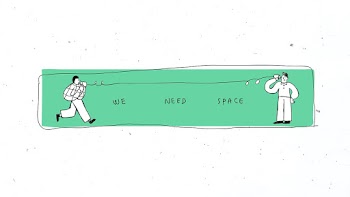 We need space psd social distancing doodle sticker