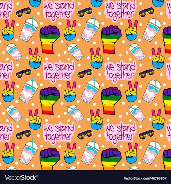 we stand together seamless pride pattern