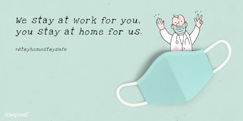We stay at work for you, you stay at home for us social banner | Free  illustration - 2311764