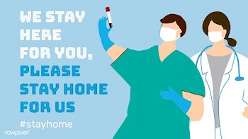 We stay here for you, please stay home for us during coronavirus pande.. | Free  vector - 2302907