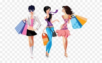 We Will See You Next Month - Shopping Girl Cartoon