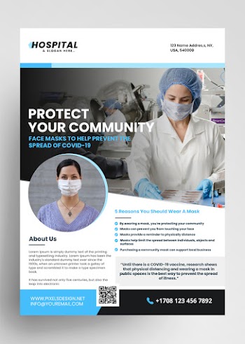 Wear a Mask Ad Free PSD Flyer Template