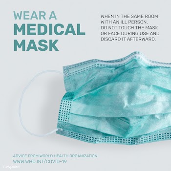Wear a mask COVID-19 pandemic advice by WHO vector social ad | Free  vector - 2320256