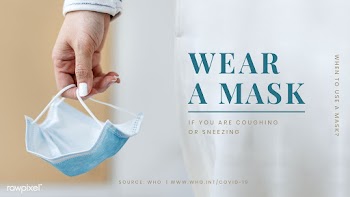 Wear a mask if you're sneezing or coughing to prevent the spread o.. | Free  psd mockup - 2318606