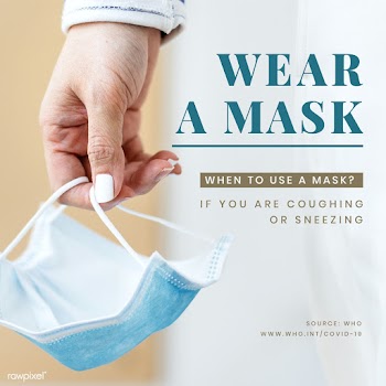 Wear a mask if you're sneezing or coughing to prevent the spread o.. | Free  psd mockup - 2318667