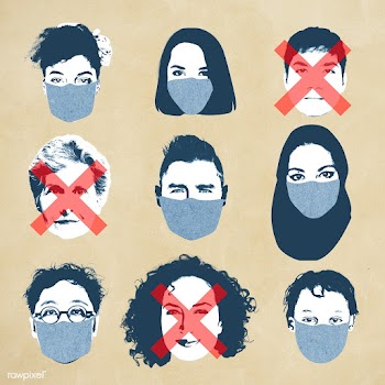 Wear a mask to prevent covid-19 spread set | Free  illustration - 2314022