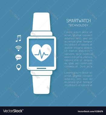  					Wearable technology symbol with heartbeat tracker vector image														