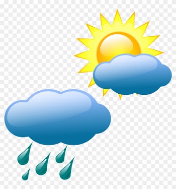 Weather Forecasting Symbol Clip Art Drizzle Sunny Weather - Sun And Clouds Clipart