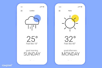 Weather phone application | Free stock vector - 594699