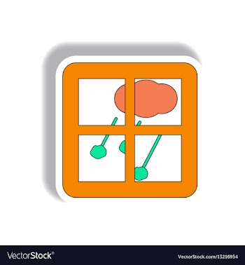 Weather sticker hail and window cloud sticker vector image