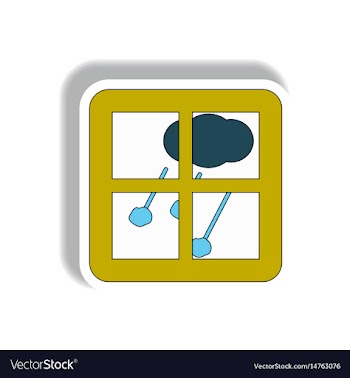 Weather sticker hail and window cloud sticker vector image