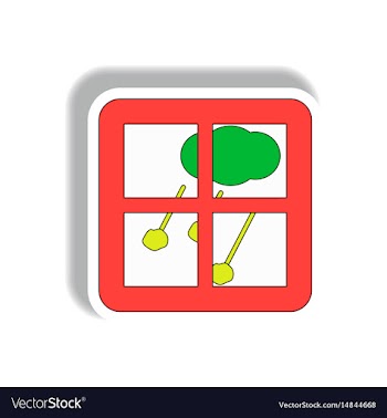 Weather sticker hail and window cloud sticker vector image