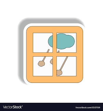 Weather sticker hail and window cloud sticker vector image