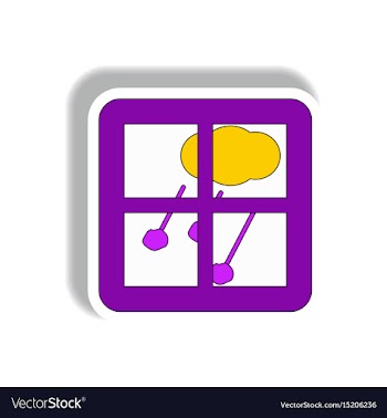 Weather sticker hail and window cloud sticker vector image