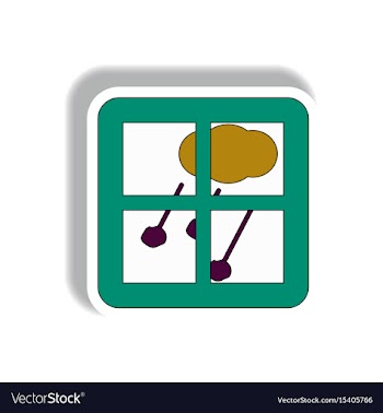 Weather sticker hail and window cloud sticker vector image
