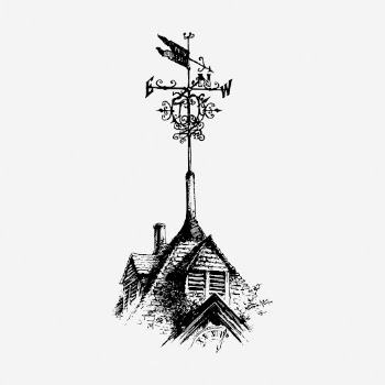 Weather vane clipart, architectural ornament | Free Vector - rawpixel