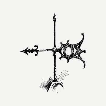 Weather vane collage element, black | Free PSD Illustration - rawpixel