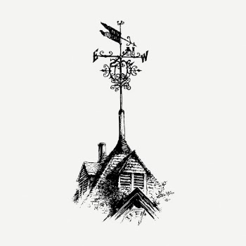 Weather vane drawing, architectural ornament | Free PSD - rawpixel