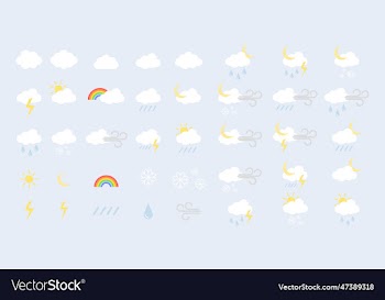 weather web icons set in line style