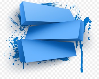 Web banner 3D computer graphics - Hand painted blue box 